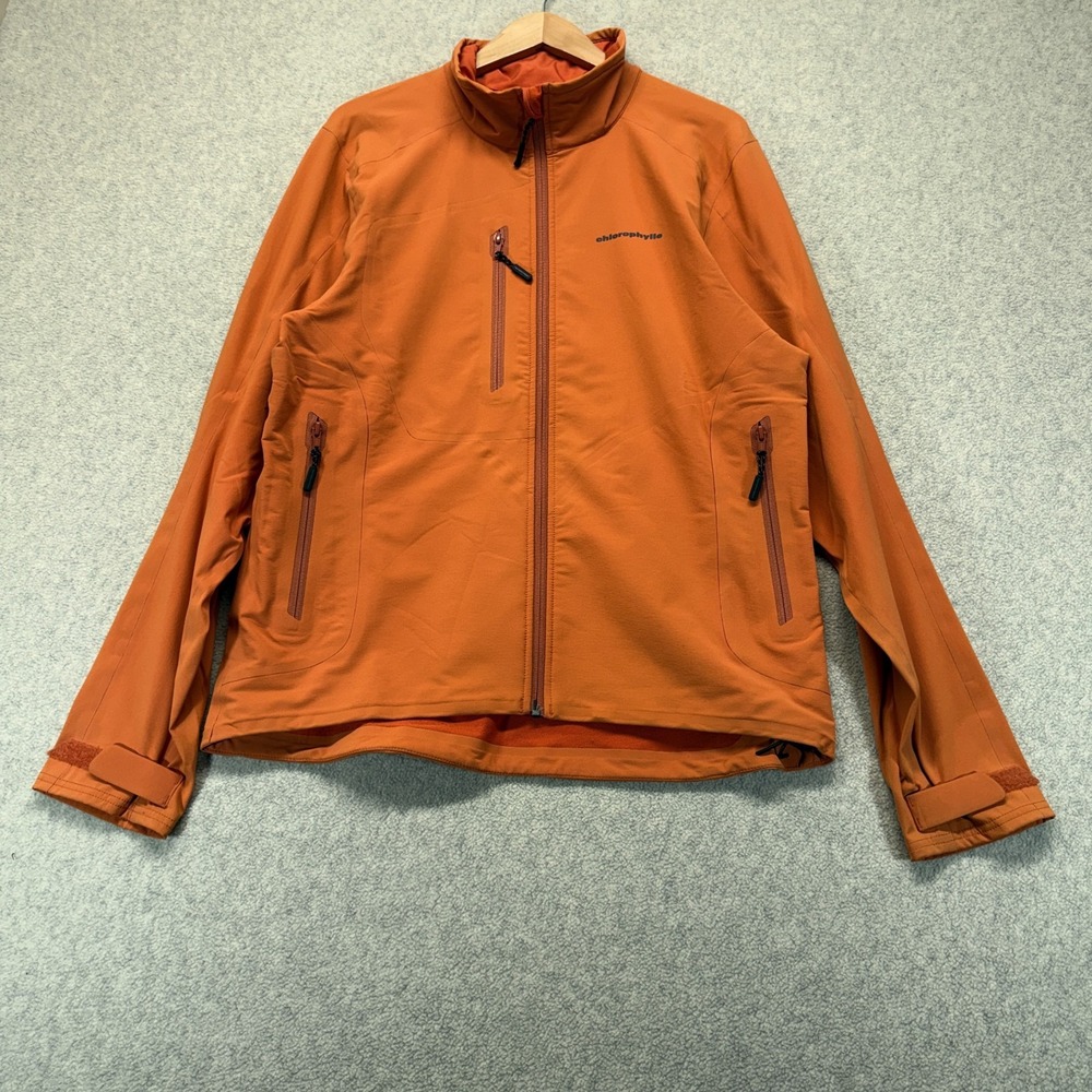 Chlorophylle Mens Technical Windbreaker Jacket Orange Zip-Up Softshell Outdoor L